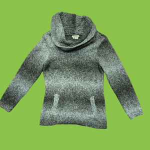 Royal Robbins Fuzzy Acrylic Brown Gray Cowl Neck Sweater Women's Size M-warm!